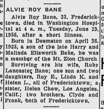 Alvie Roy Bane obit